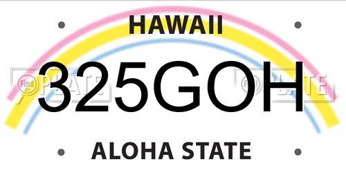 325GOH Hawaii License Plate