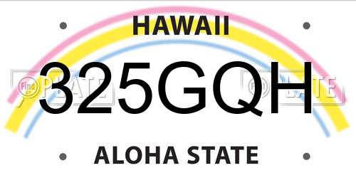 325GQH Hawaii License Plate