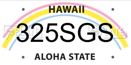 325SGS Hawaii License Plate