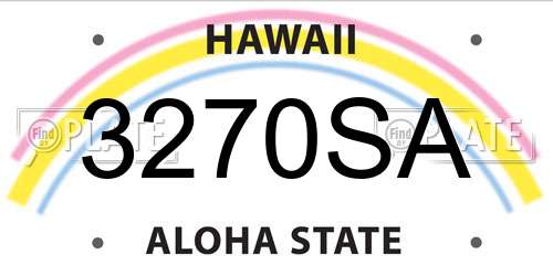 3270SA Hawaii License Plate