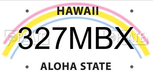 327MBX Hawaii License Plate