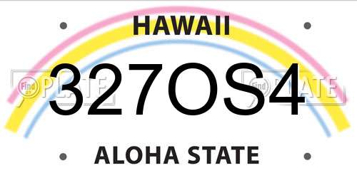 327OS4 Hawaii License Plate