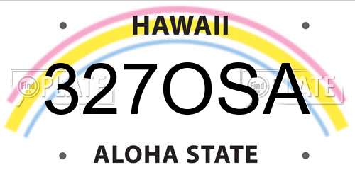 327OSA Hawaii License Plate