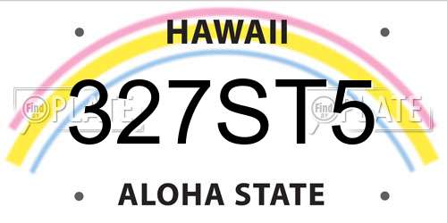 327ST5 Hawaii License Plate