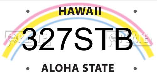 327STB Hawaii License Plate