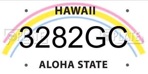 3282GC Hawaii License Plate
