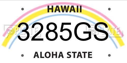 3285GS Hawaii License Plate
