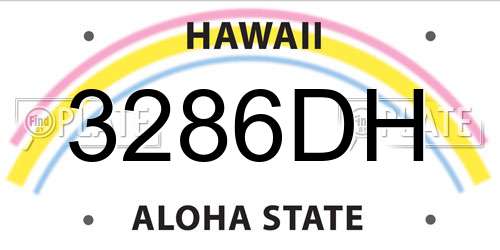 3286DH Hawaii License Plate