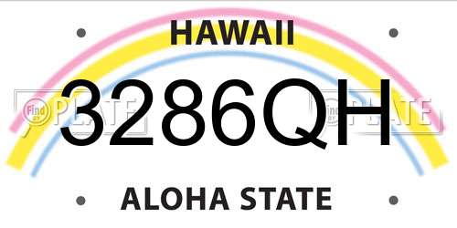3286QH Hawaii License Plate