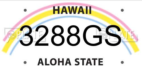 3288GS Hawaii License Plate