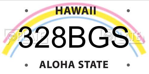 328BGS Hawaii License Plate