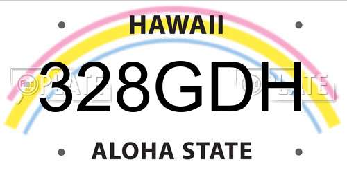 328GDH Hawaii License Plate
