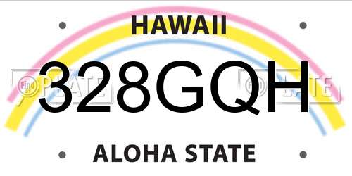 328GQH Hawaii License Plate