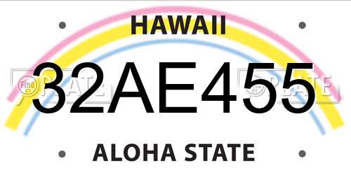 32AE455 Hawaii License Plate
