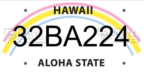 32BA224 Hawaii License Plate