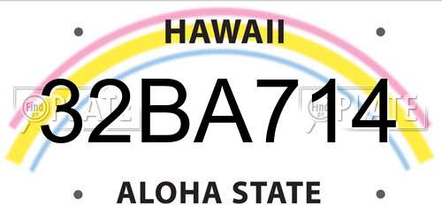 32BA714 Hawaii License Plate