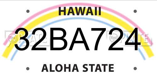 32BA724 Hawaii License Plate