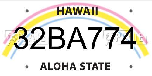 32BA774 Hawaii License Plate