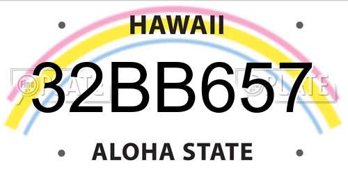 32BB657 Hawaii License Plate