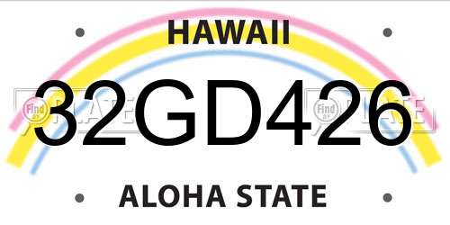 32GD426 Hawaii License Plate