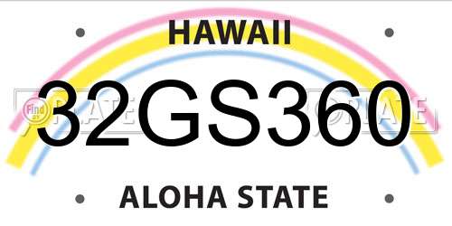 32GS360 Hawaii License Plate