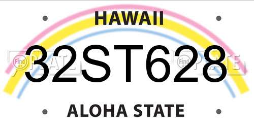 32ST628 Hawaii License Plate