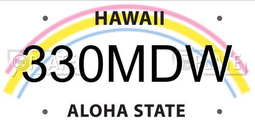 330MDW Hawaii License Plate