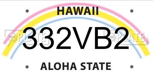 332VB2 Hawaii License Plate