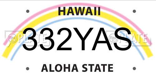 332YAS Hawaii License Plate