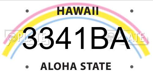 3341BA Hawaii License Plate