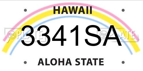 3341SA Hawaii License Plate