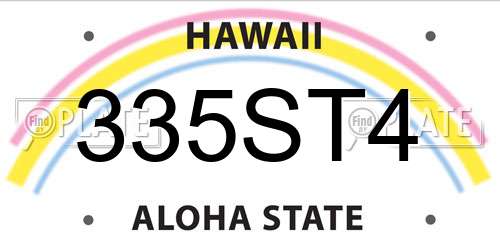 335ST4 Hawaii License Plate