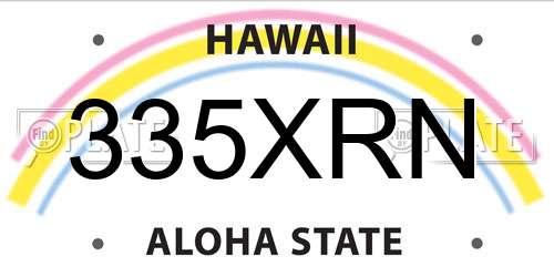 335XRN Hawaii License Plate