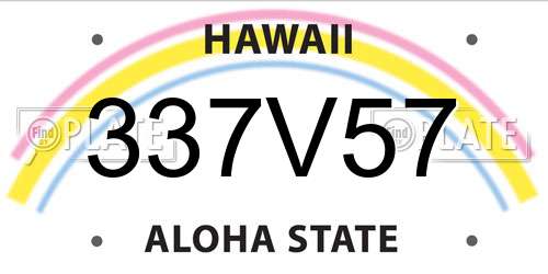 337V57 Hawaii License Plate