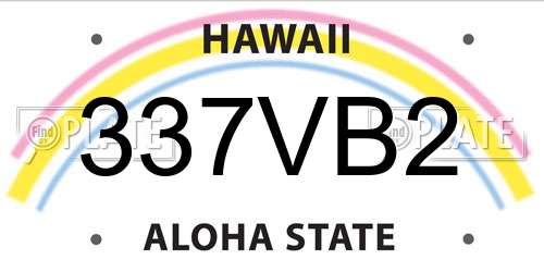 337VB2 Hawaii License Plate