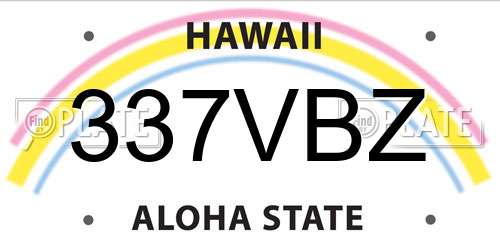 337VBZ Hawaii License Plate