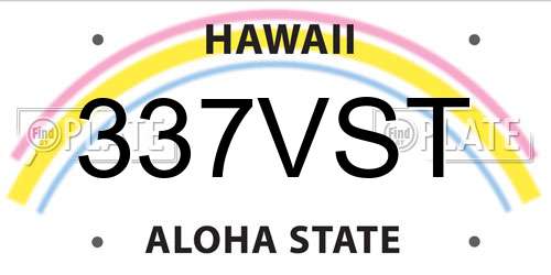 337VST Hawaii License Plate