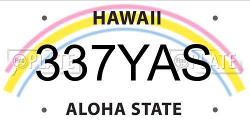337YAS Hawaii License Plate