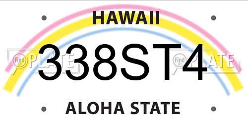338ST4 Hawaii License Plate