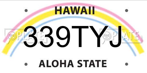 339TYJ Hawaii License Plate