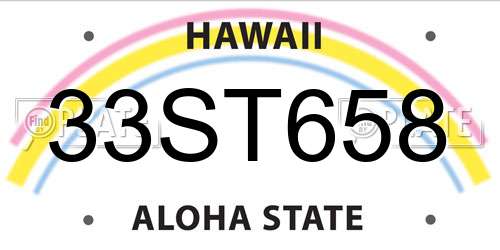 33ST658 Hawaii License Plate