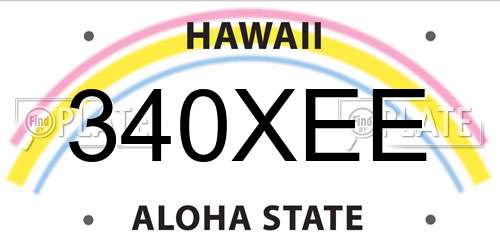 340XEE Hawaii License Plate