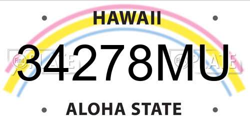 34278MU Hawaii License Plate