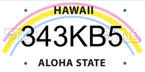 343KB5 Hawaii License Plate