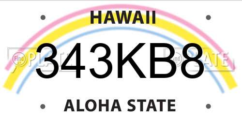 343KB8 Hawaii License Plate