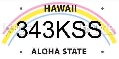 343KSS Hawaii License Plate