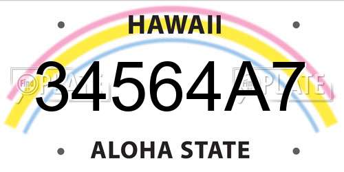 34564A7 Hawaii License Plate