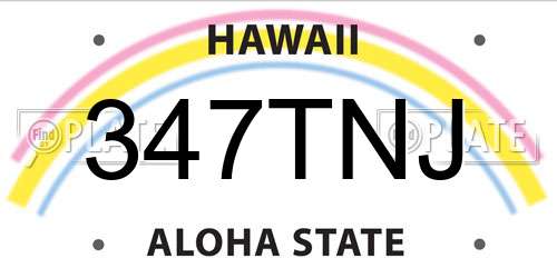 347TNJ Hawaii License Plate