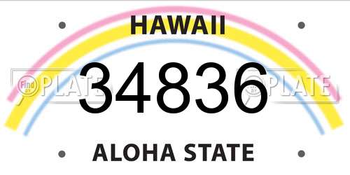 34836 Hawaii License Plate