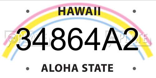 34864A2 Hawaii License Plate